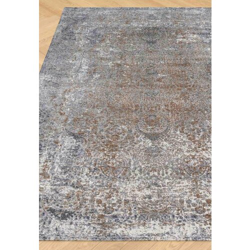 Ковер на пол 1,6 на 2,3 м в спальню, гостиную, безворсовый, серый, коричневый Venedik Beris-8016