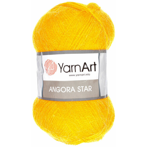 Пряжа Yarnart Angora Star желток (586), 20%шерсть/80%акрил, 500м, 100г, 5шт