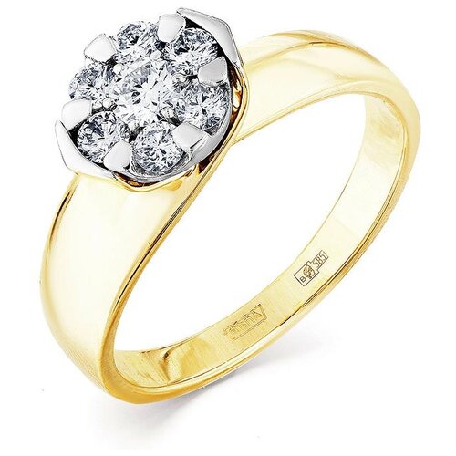 фото Master brilliant кольцо с 7 бриллиантами из комбинированного золота 1-508071-00-00, размер 17.5