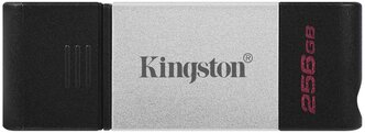 Флешка Kingston DataTraveler 80 256 GB, черный/серебристый