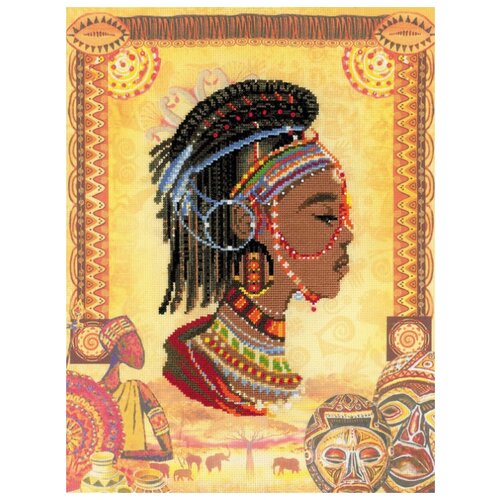 фото Риолис набор для вышивания африканская принцесса 30 x 40 см (0047 рт)