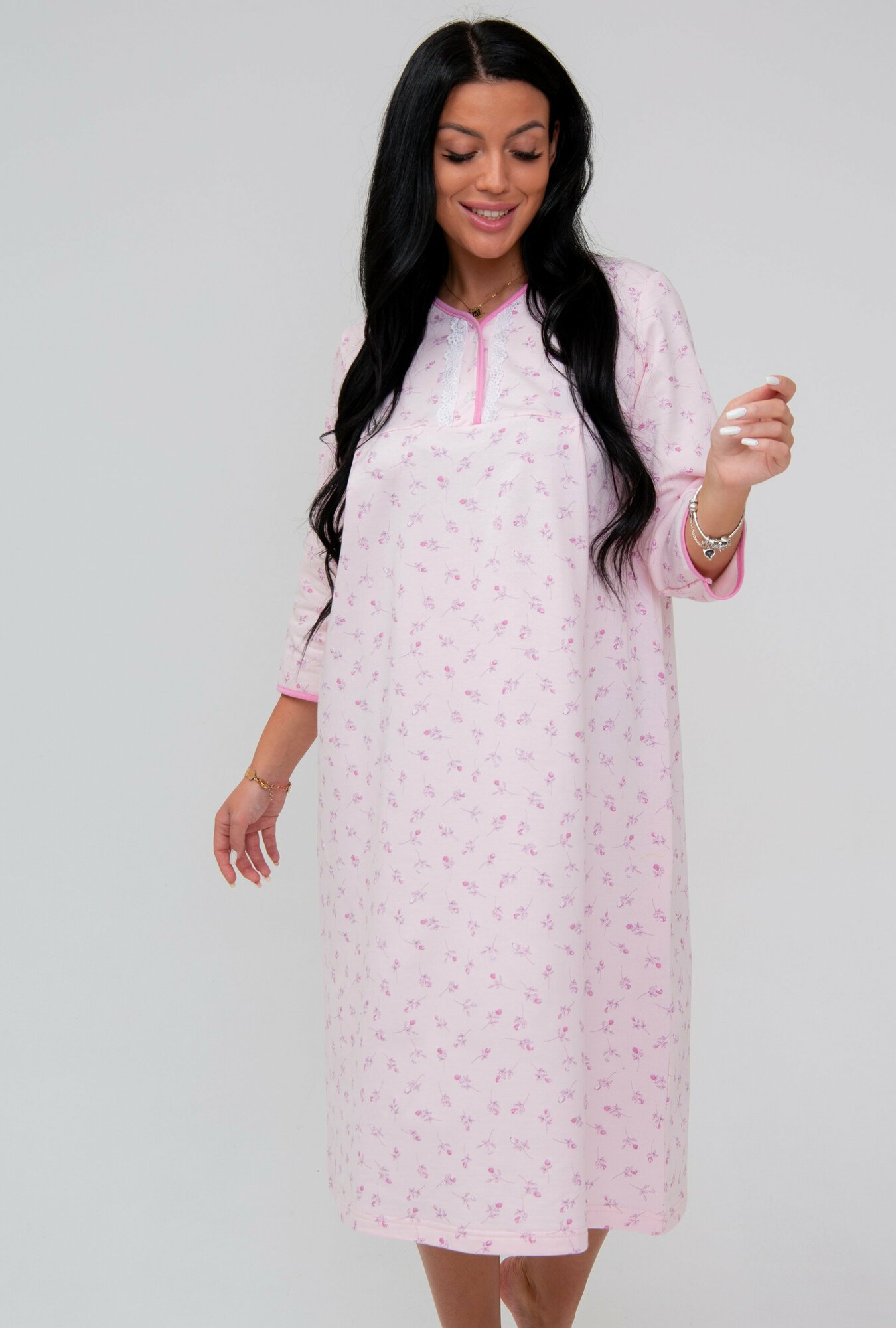 Ночная сорочка утепленная Modellini 1489/6 цвет светло-розовый, размер 48 - фотография № 2