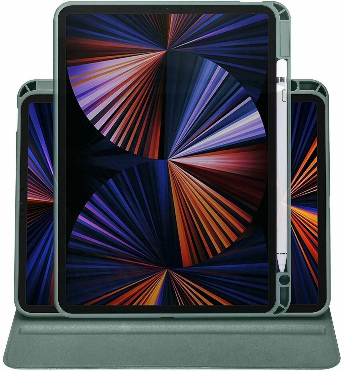 Чехол для iPad Air 109" (2020-2022) / iPad Pro 11" (2018-2022) с подставкой 360 и держателем для стилуса темно-зеленый
