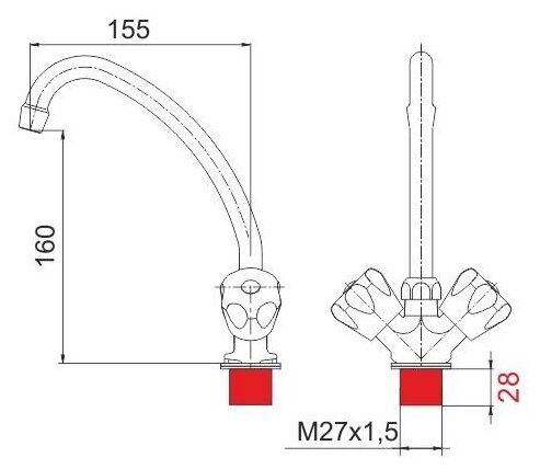 Смеситель СМ-М-ГП-М-21 (Ригель-Сиб) для кухни - фотография № 2