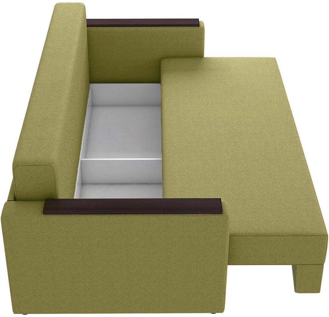 Прямой диван Первый Мебельный Челси с подлокотниками Салатовый, рогожка - фотография № 3