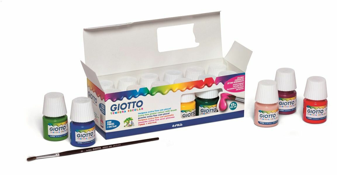 Гуашь Giotto Paint Pot 12 цветов по 25 мл.