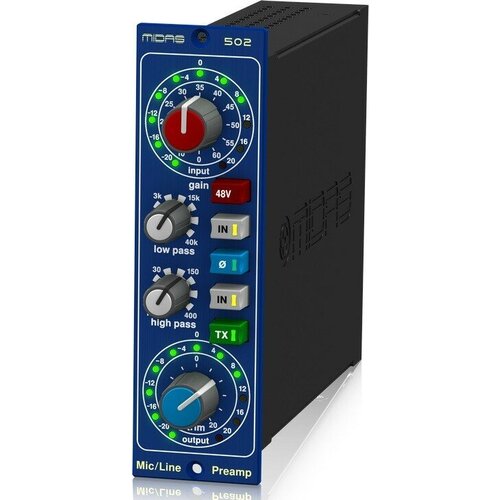 Midas Microphone Preamplifier 502 V2 микрофонный предусилитель c малошумящей балансной схемой