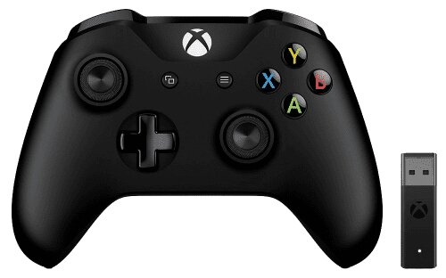 Геймпад Microsoft Xbox One Controller + беспроводной адаптер для ПК, черный