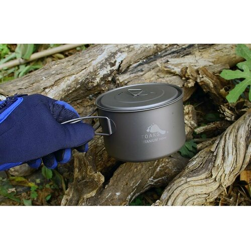 фото Titanium 700 мл кастрюля с крышкой, посуда для походов на открытом воздухе, горшок со складной ручкой goodgoods
