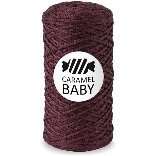 Шнур полиэфирный Caramel Baby 2мм, Цвет: Бургунди, 200м/150г, шнур для вязания карамель бэби