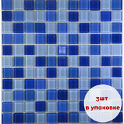 Плитка мозаика Мозаика Стеклянная Glassy, мозаика 30 см x 30 см, размер чипа: 25x25 мм, 3 шт