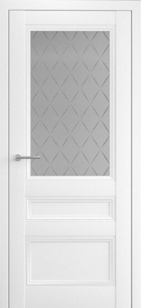 Межкомнатная дверь (комплект) Albero Византия покрытие Vinyl / ПО Белый стекло Мателюкс Лорд 80х200