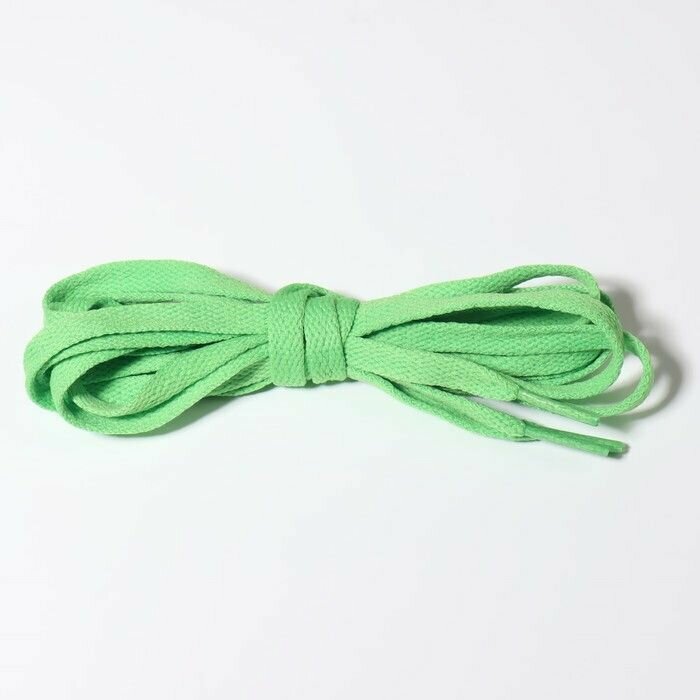 Шнурки для обуви, пара, плоские, 8 мм, 120 см, цвет зелёный - фотография № 7