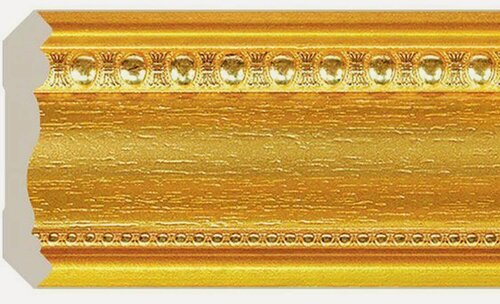 Изображение товара Плинтус потолочный Cosca Карниз 110 золотой, полистирол, 6 шт