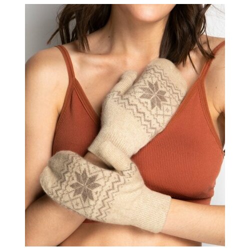 Варежки Ulzii Cashmere, размер OneSize, коричневый