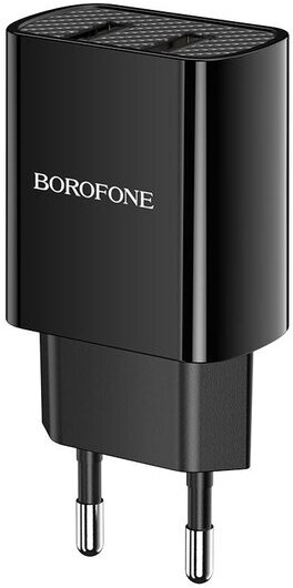 Сетевое зарядное устройство 2USB 2.1A Borofone BA53A Black