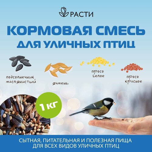 Кормовая смесь для уличных птиц "Расти" 1 кг.