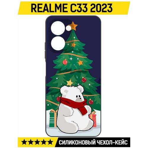 Чехол-накладка Krutoff Soft Case Медвежонок для Realme C33 2023 черный чехол накладка krutoff soft case кроссовки женские цветные для realme c33 2023 черный