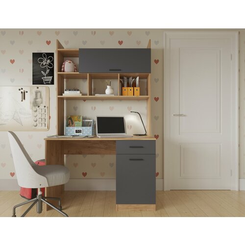 Стол компьютерный ПКС-2 Дуб крафт золотой/Антрацит