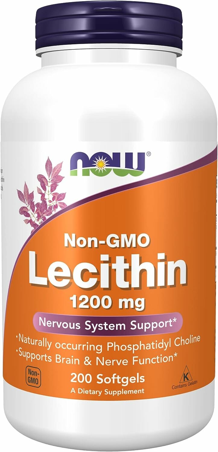 NOW Lecithin 1200 mg 200 softgel / Нау Лецитин 1200 мг 200 софтгель