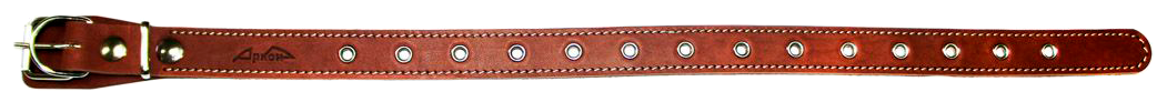 Аркон Ошейник кожаный 25 универсальный, размер мах 54 см х 25 мм, цвет коньячый, о25унк, один слой кожи, украшенный декоративной строчкой