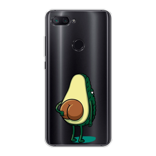 Силиконовый чехол на Xiaomi Mi 8 Lite (Youth Edition) / Сяоми Ми 8 Лайт (Юс Эдишн) Попа авокадо, прозрачный силиконовый чехол на xiaomi mi 8 lite youth edition сяоми ми 8 лайт юс эдишн каблучки прозрачный