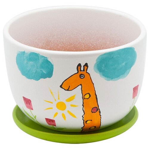 Керамический горшок с подставкой 