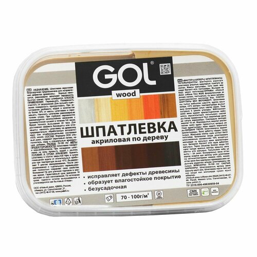 Шпатлевка по дереву акриловая GOL, сосна, 150 г шпатлевка кнауф унихард 20 кг высокопрочная безусадочная