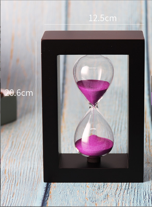 Часы песочные с фиолетовым песком (темное дерево) на 30 минут wood-bpurpl30