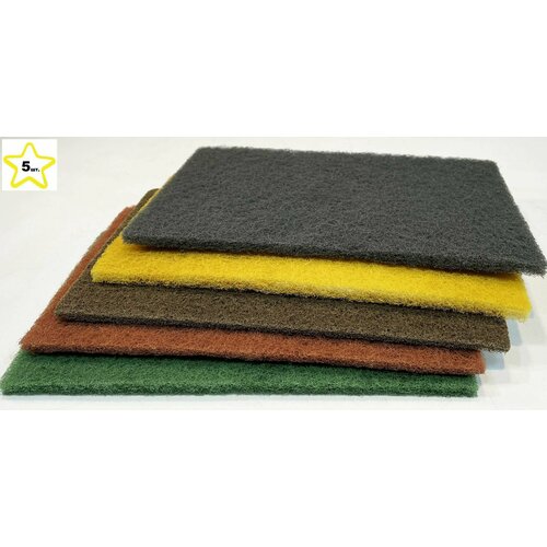 Скотч-брайт ISISTEM IFLEX в листах 150мм x 230 мм, комплект 5шт: Medium Tan, Fine Green, VFine Red, UFine Grey, MFine Yellow.