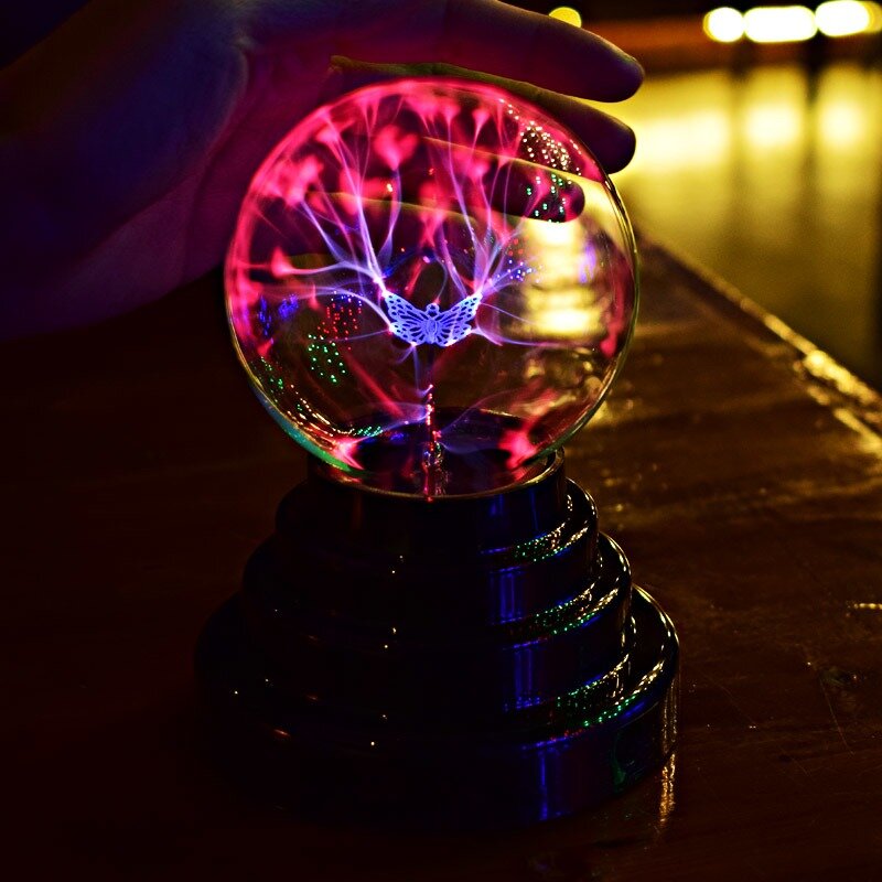 Светильник Плазменный шар с молниями Магический шар - фотография № 3