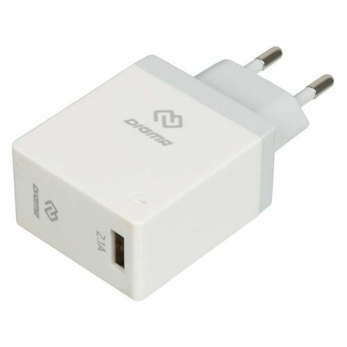 Сетевое зарядное устройство Digma DGWC-1U-2.1A-WG, USB, 10.5Вт, 2.1A, белый