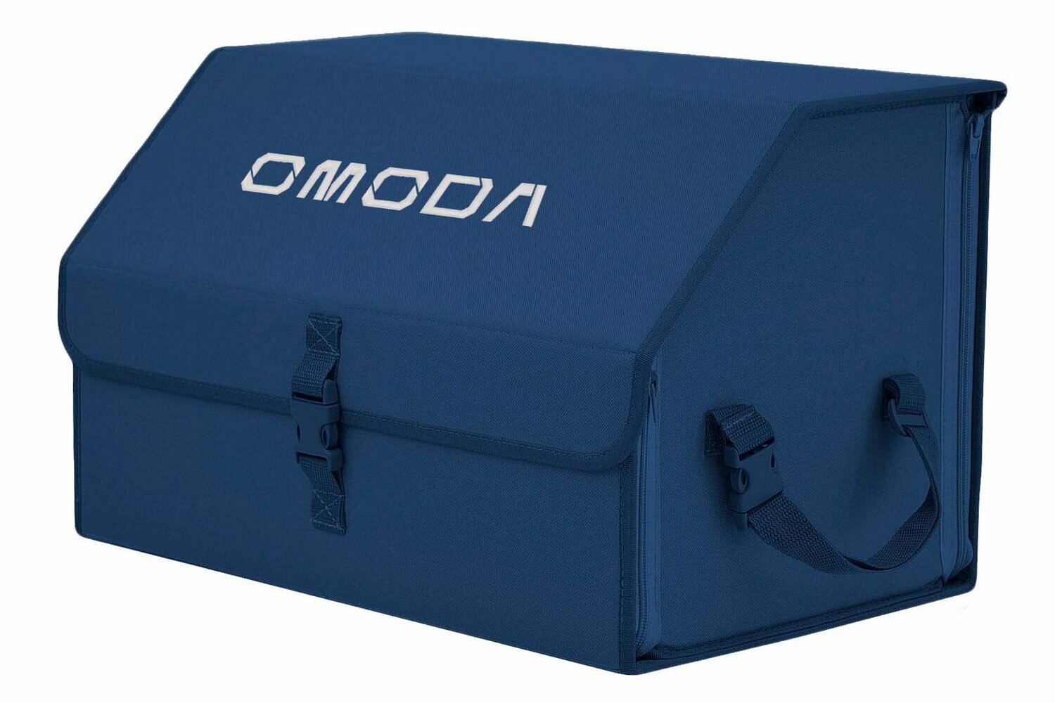 Органайзер-саквояж в багажник "Союз" (размер L). Цвет: синий с вышивкой Omoda (Омода).