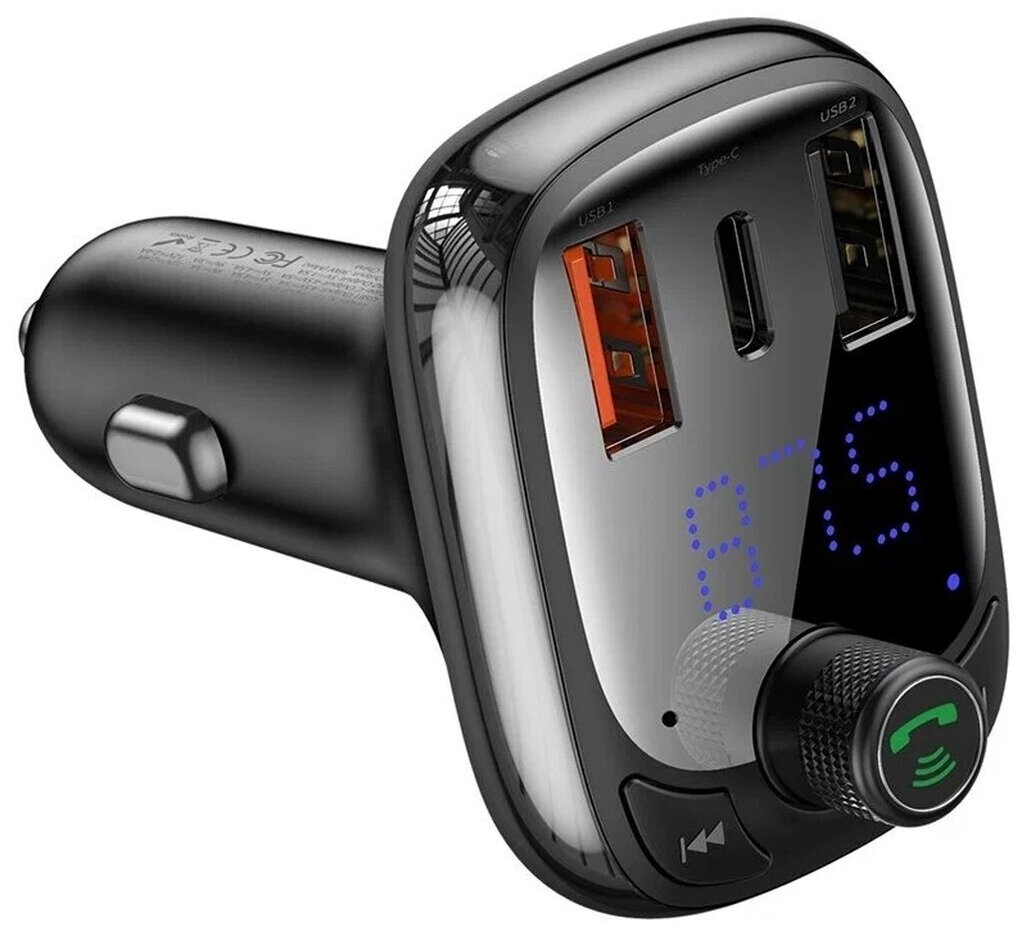 FM-Трансмиттеры Baseus T Typed Bluetooth MP3 Charger With Car Holder Standard Edition Black CCTM-01 .