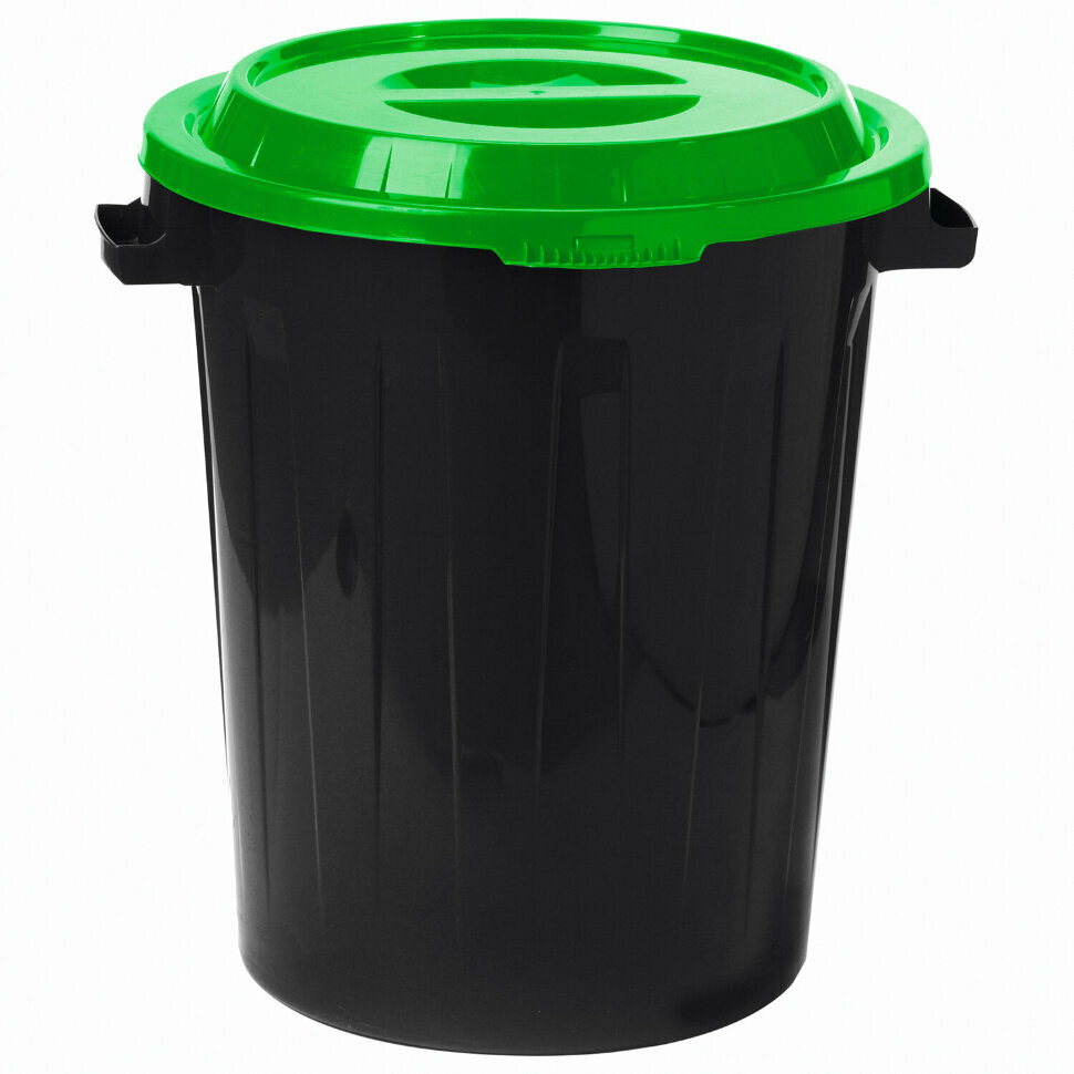 Контейнер 90 литров для мусора, БАК+крышка (высота 64 см х диаметр 60 см), ассорти, IDEA, М 2394 - фотография № 7