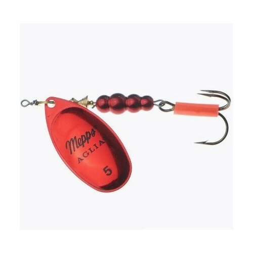 Блесна вращающаяся Mepps AGLIA PLATINUM, 5, Red/SILVER, комплект из 5 штук