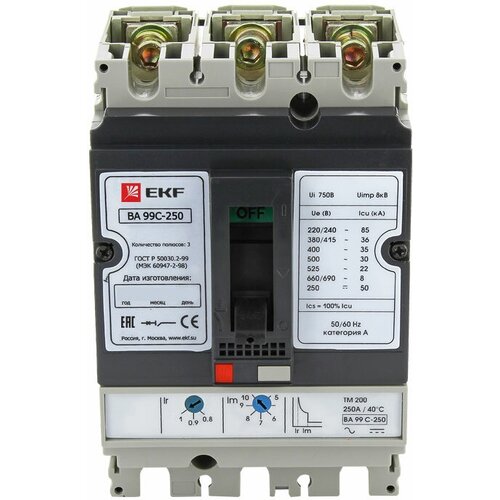 EKF Выключатель автоматический ВА-99C 250/160А 3P 45кА PROxima mccb99C-250-160