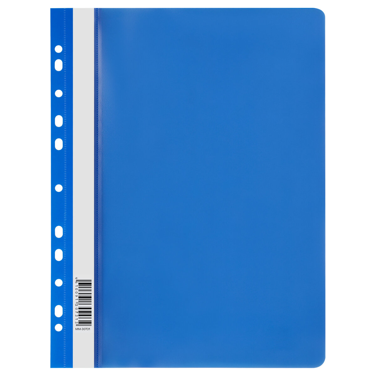 Папка-скоросшиватель пластик. перф. СТАММ А4, 120мкм, синяя с прозр. верхом, 10 штук