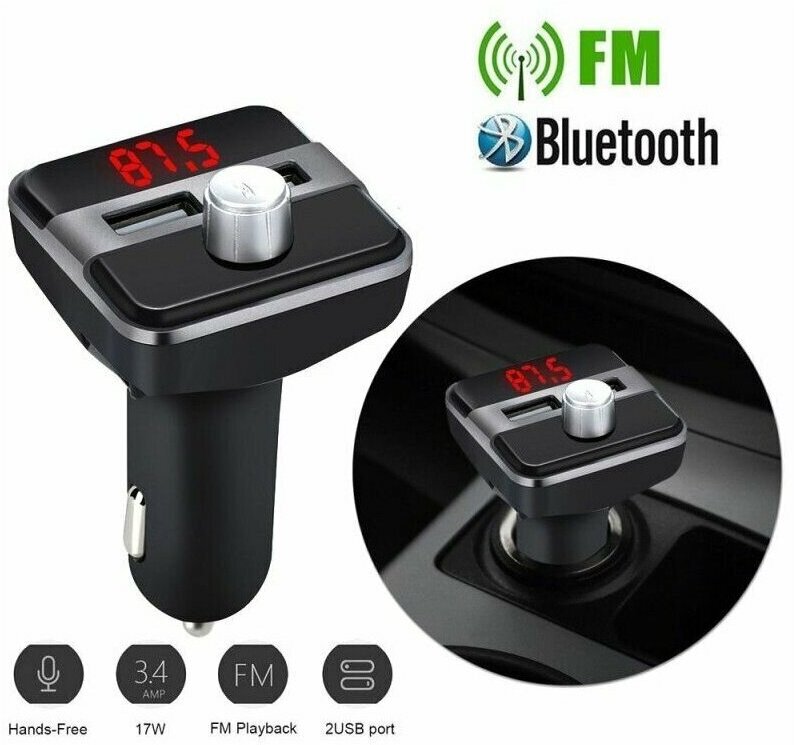 Fm Трансмиттер Bluetooth / ФМ-модулятор / зарядка в автомобиль / громкая связь