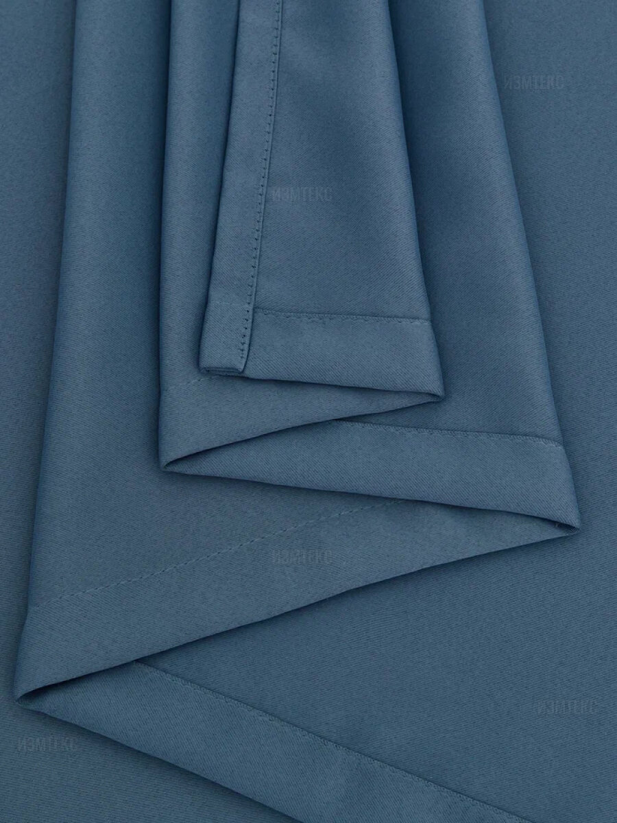 Шторы блэкаут, готовый комплект, размер 150х270 - 2 шт, цвет синий, с затемнением. Светонепроницаемость 90% - фотография № 7