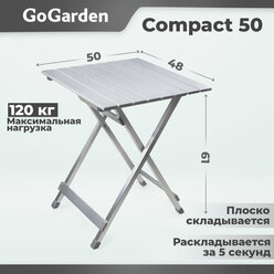 Стол складной GoGarden COMPACT 50, садовый, 50х48х61см, алюм.
