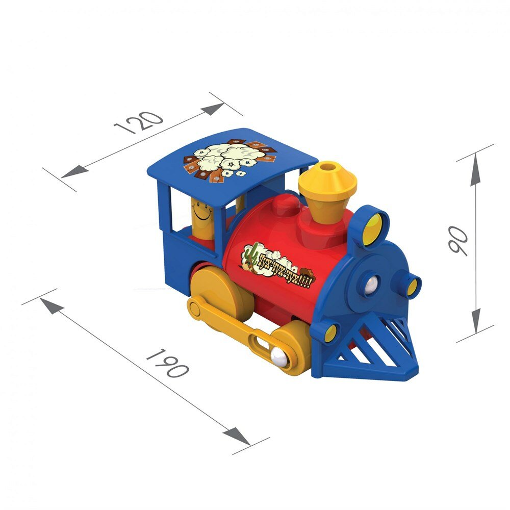 Игрушка Нордпласт, Паровозик красный/синий - фото №6