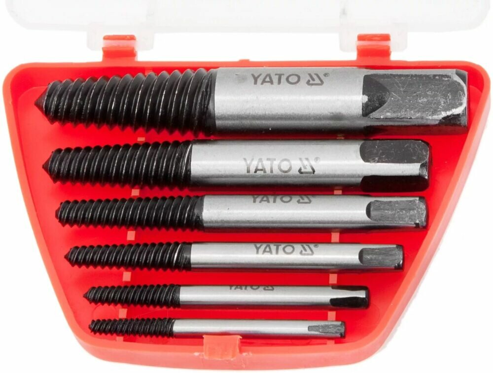 Экстракторы болтов набор 6 штук 3-25 мм YATO материал GCR15 экстракторы обломанных болтов