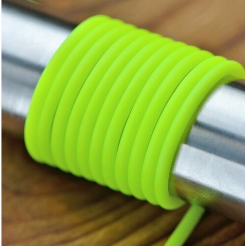Шнур резиновый каучуковый с отверстием, намотка 5 метров, d 3 мм, желтый, для рукоделия, создания бижутерии