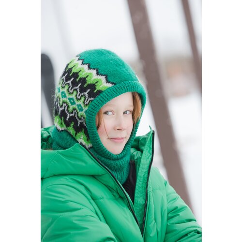 фото Капор шлем orso bianco, подкладка, размер 54-56, зеленый