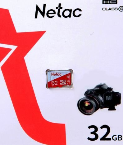 Карта памяти Netac P500 MicroSD 32 Гб, Eco Class 10, без адаптера NT02P500ECO-032G-S