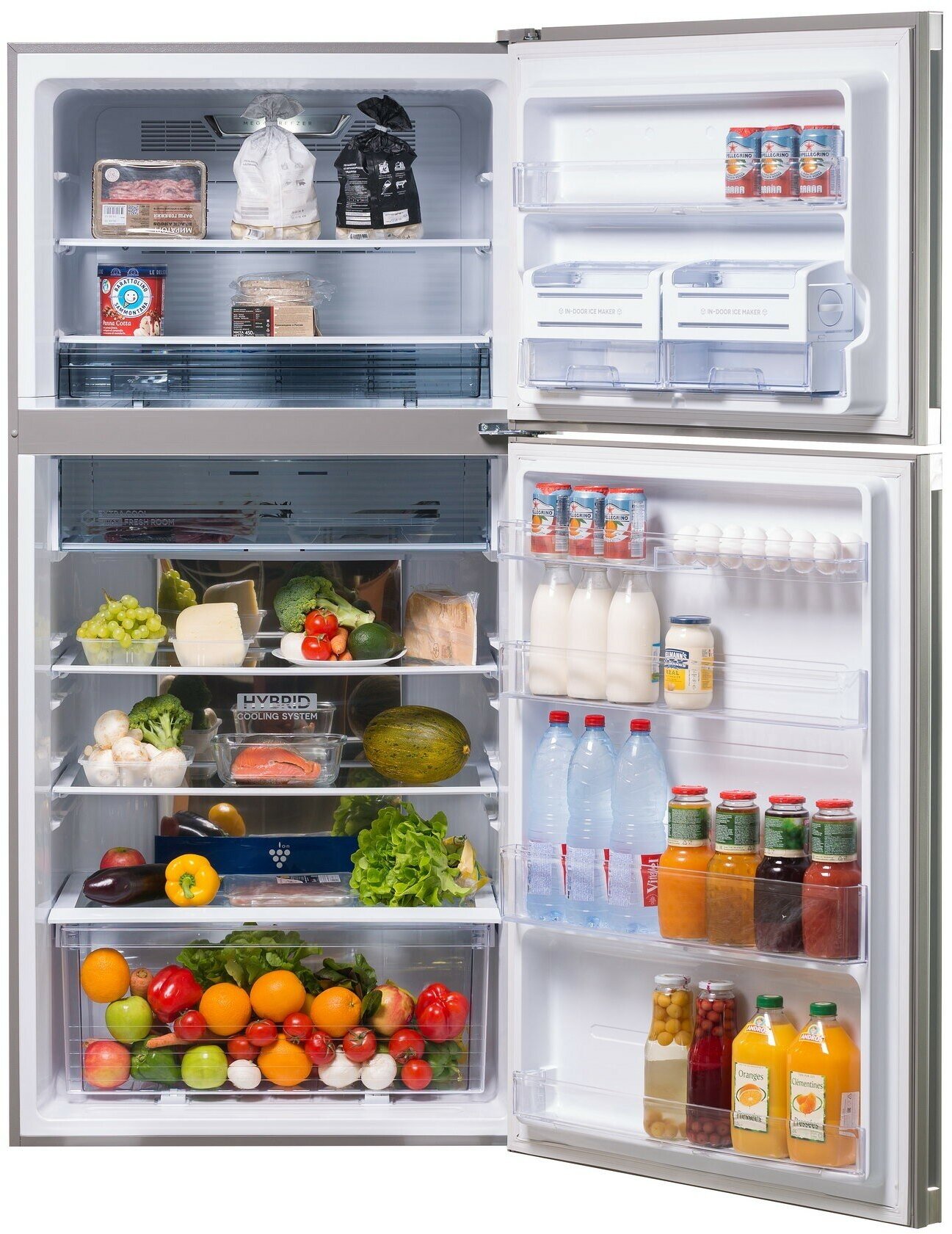 Холодильник с верхней морозильной камерой Широкий Sharp - фото №14