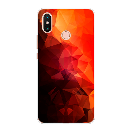 Силиконовый чехол на Xiaomi Mi Max 3 / Сяоми Ми Макс 3 Красная геометрия