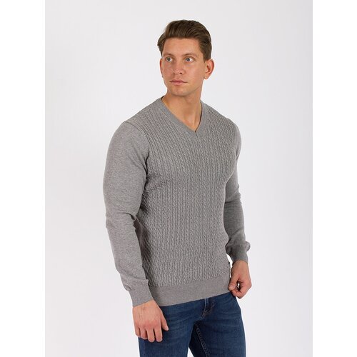 фото Пуловер dairos, длинный рукав, силуэт прямой, размер xl, серый