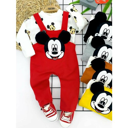Комплект одежды  By Murat Baby детский, полукомбинезон и лонгслив, повседневный стиль, размер 0-3 мес, красный